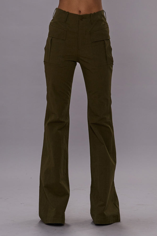 R13 FLARE LEG PANT Olive