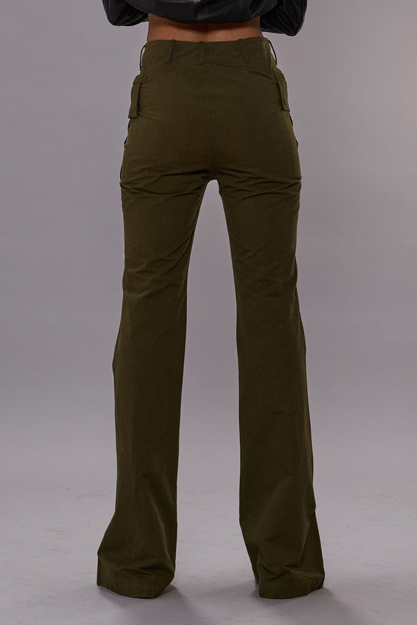 R13 FLARE LEG PANT Olive