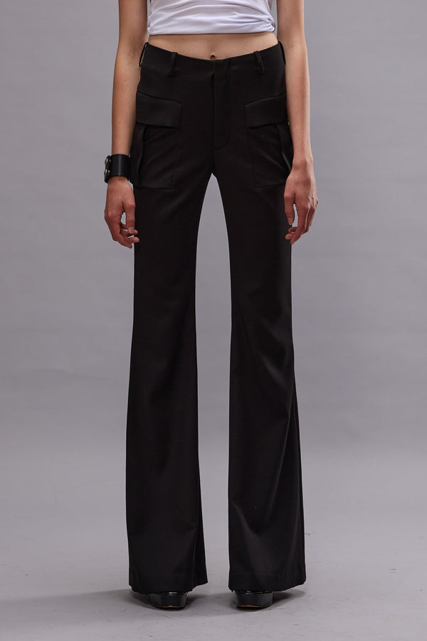 R13 FLARE LEG TROUSER Black
