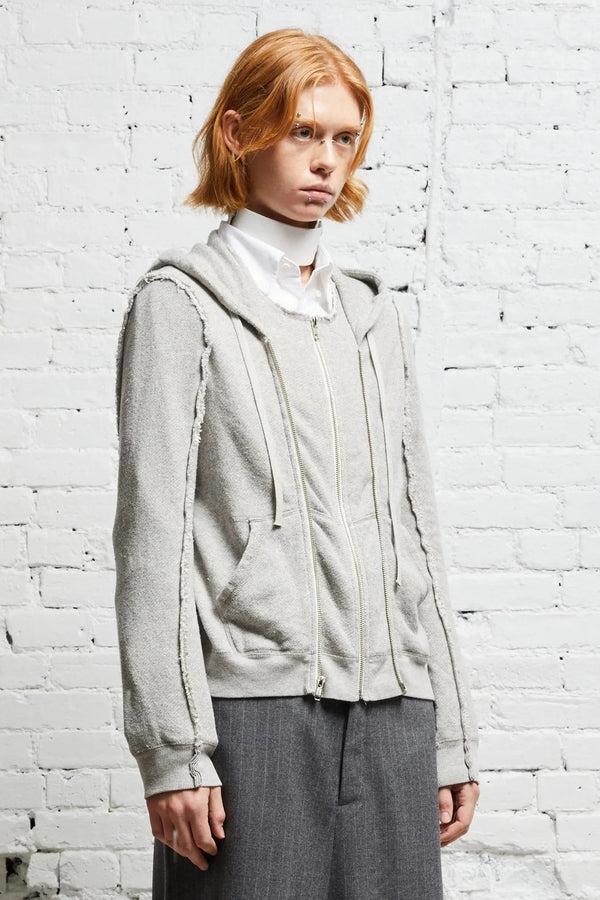 R13 FLAT SLEEVE HOODIE Heather Grey