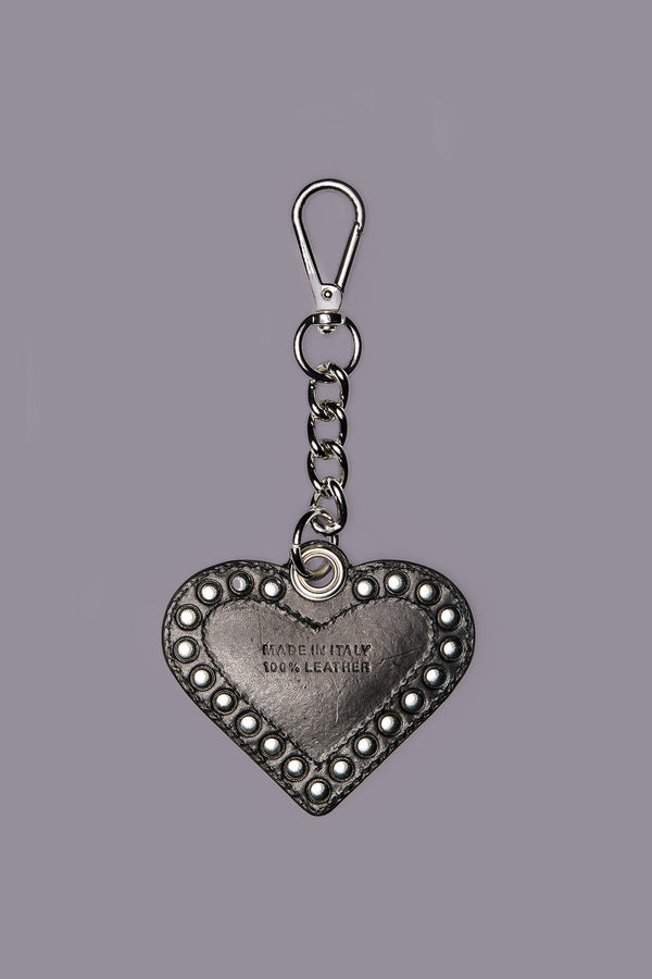 R13 HEART KEYCHAIN Black With Silver