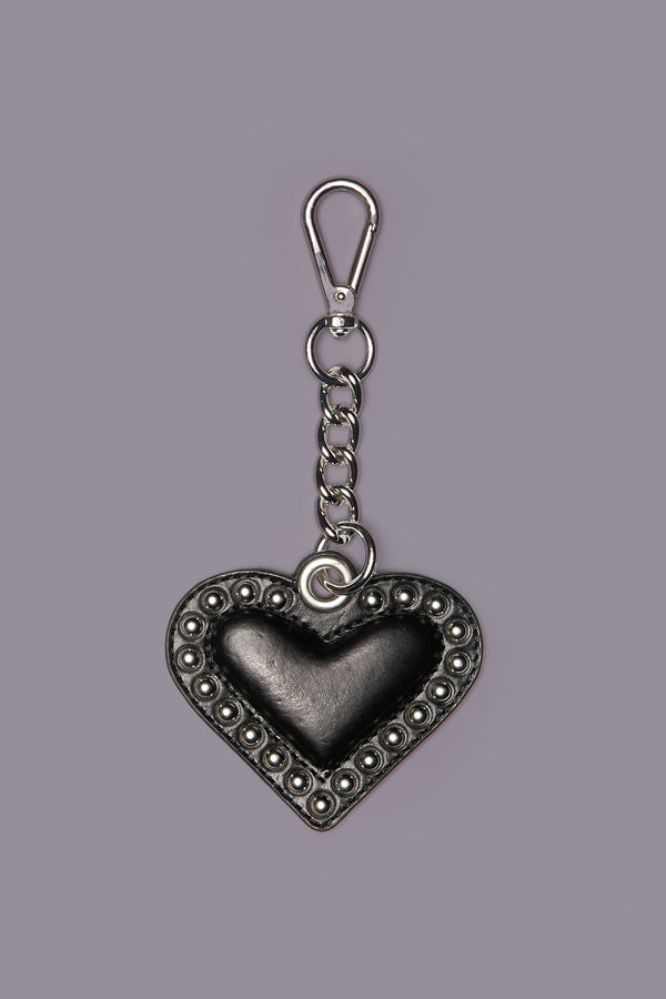 r13 HEART KEYCHAIN black with silver