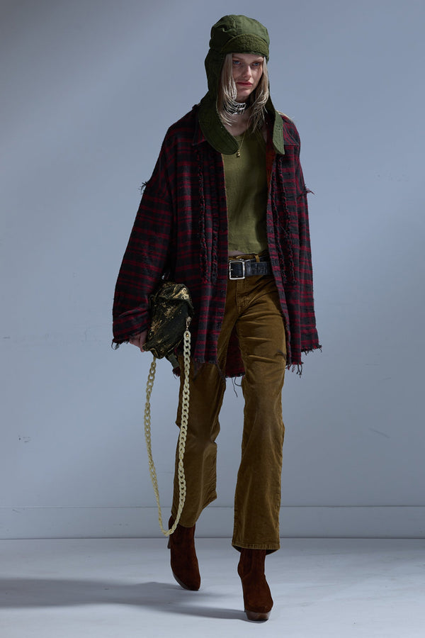 R13 JOAN KICK FLARE JEAN Golden Brown Stretch Cord