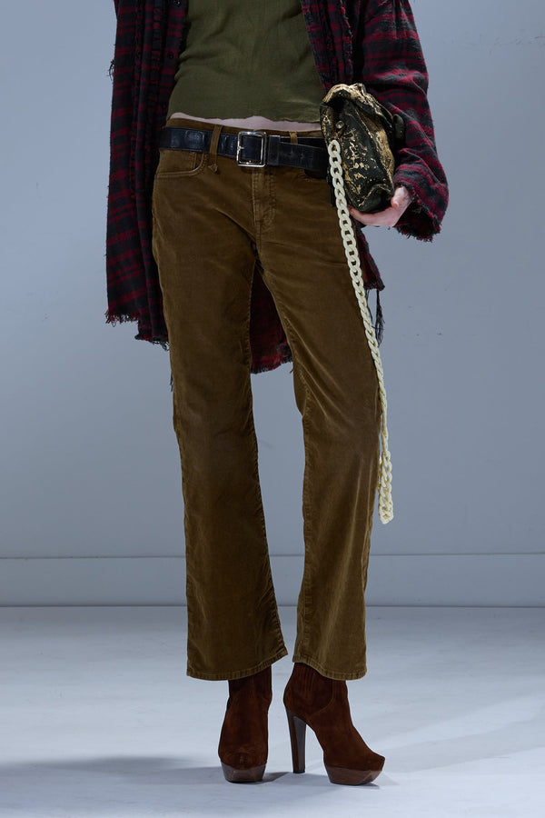 R13 JOAN KICK FLARE JEAN Golden Brown Stretch Cord