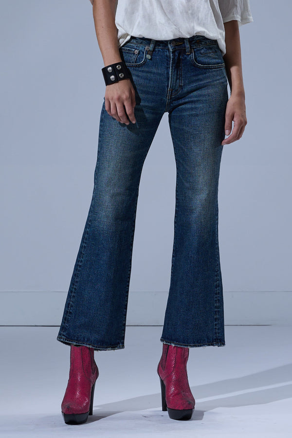 R13 JOAN KICK FLARE JEAN Melvin Blue Stretch