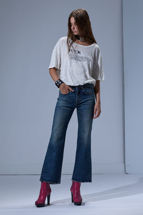 r13 JOAN KICK FLARE JEAN melvin blue stretch