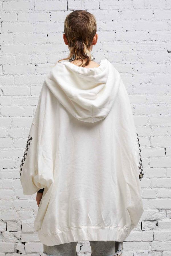 R13 JUMBO SKATE HOODIE White