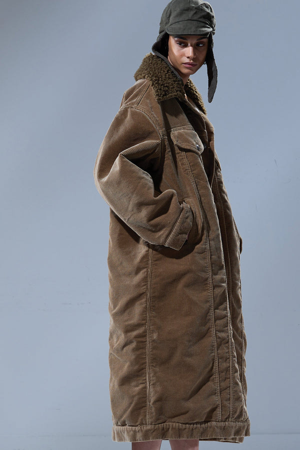 r13 KAT TRUCKER COAT heavy tan cord