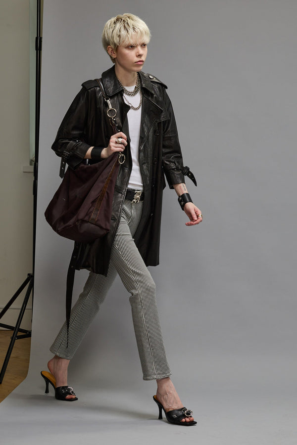 R13 KICK FIT Printed Houndstooth