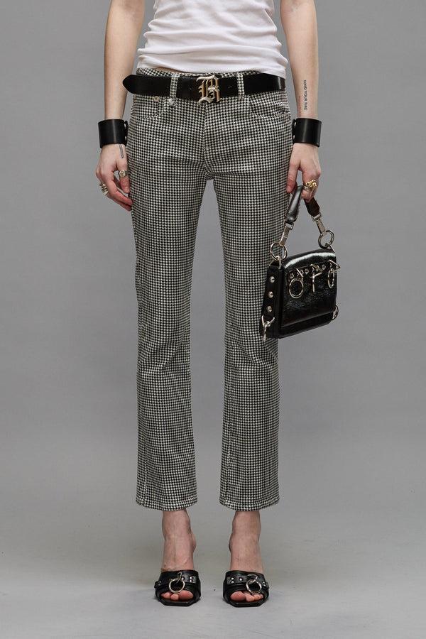 R13 KICK FIT Printed Houndstooth