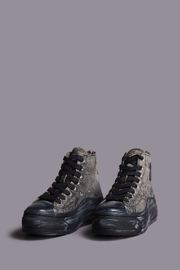 R13 KURT HIGH TOP SNEAKER Distressed Black