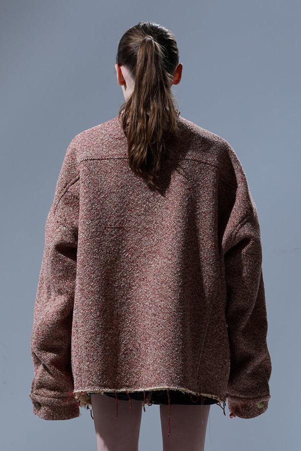 R13 LACEY TRUCKER JACKET Red / Cream