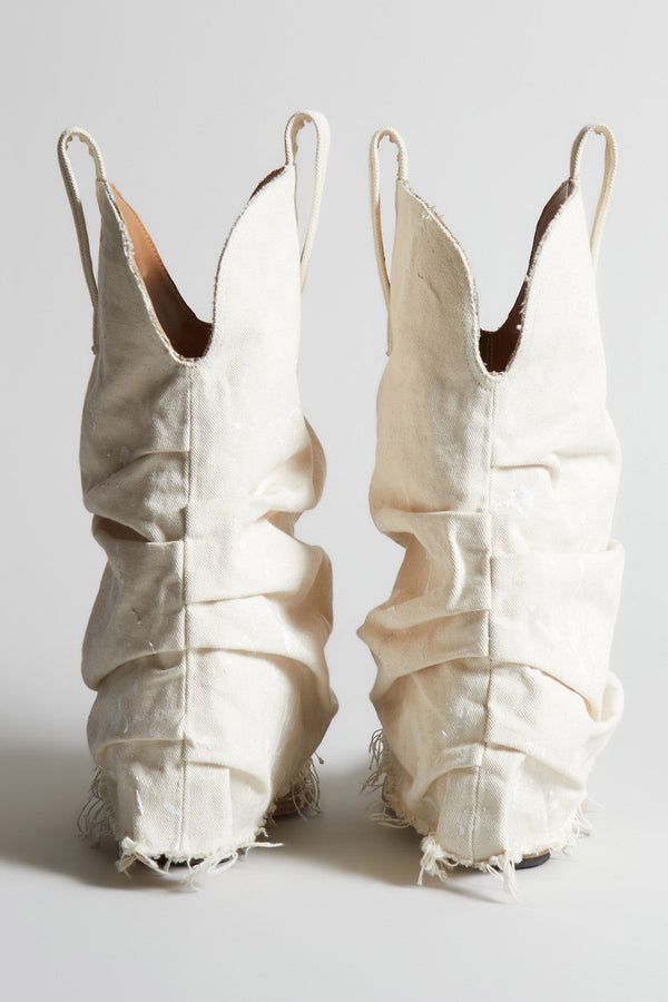 R13 LOW RIDER COWBOY BOOT Paint Splatter Canvas