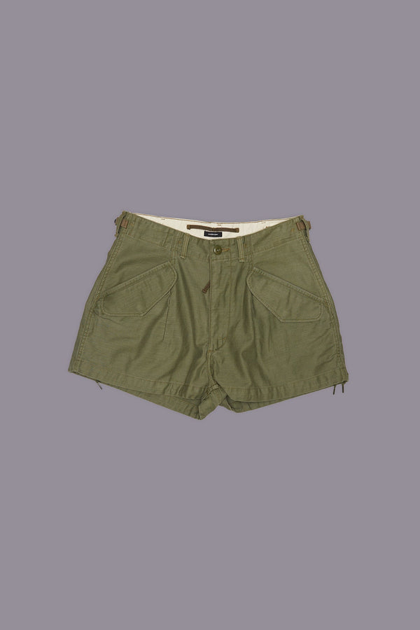 R13 MARIANNE CARGO SHORT Olive Sateen