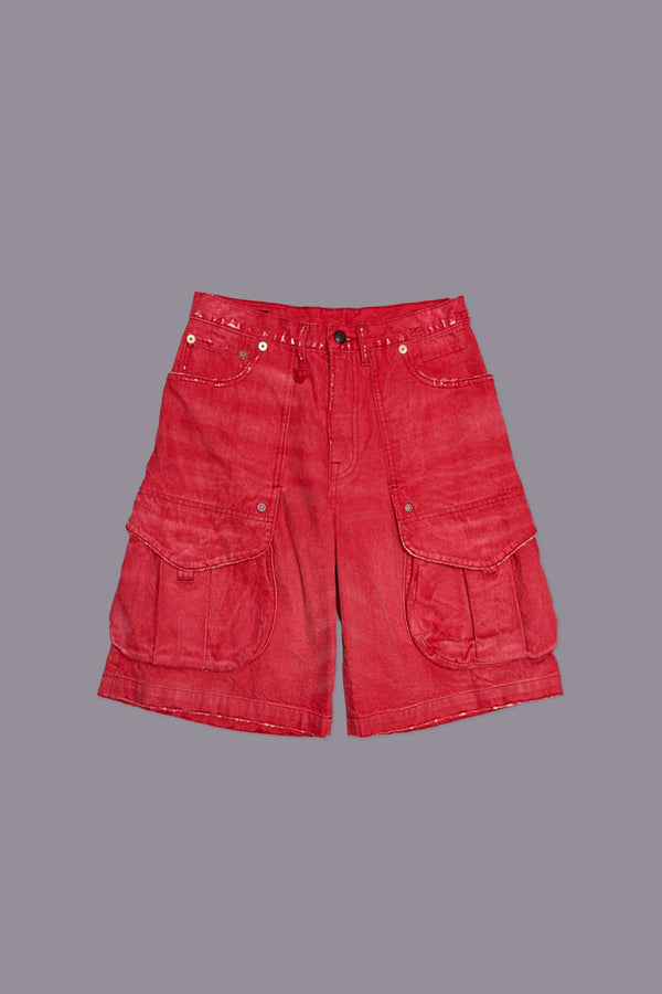 R13 MULTI POCKET BAGGY SHORT Vivid Red
