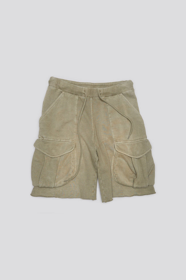 R13 MULTIPOCKET RELAXED SWEATSHORTS Faded Olive
