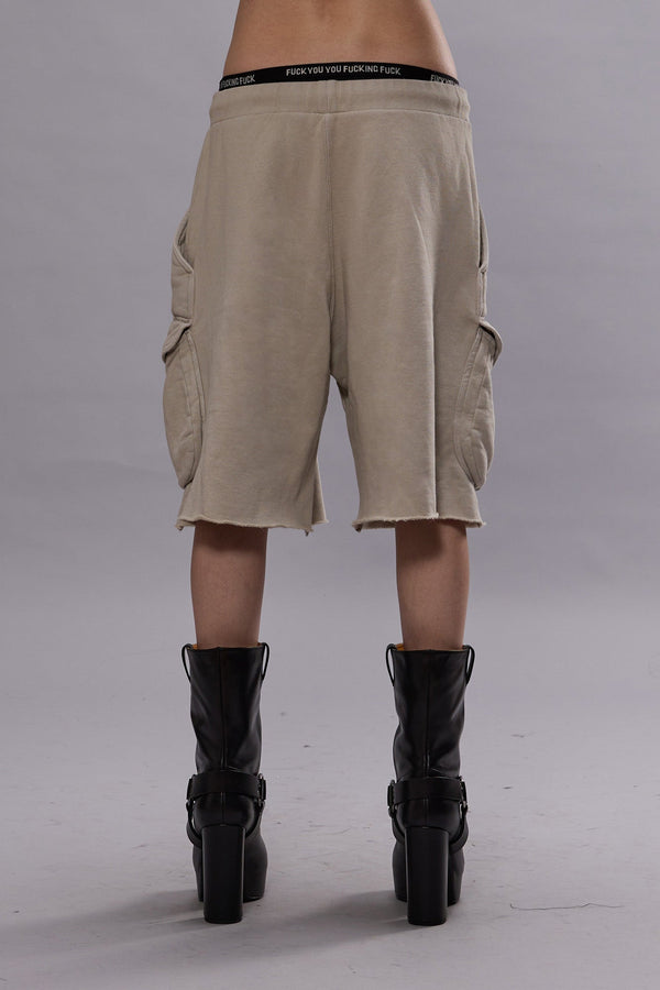 R13 MULTIPOCKET RELAXED SWEATSHORTS Light Stone