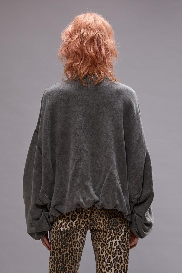 R13 NEW YORK BALLOON CREWNECK Acid Grey