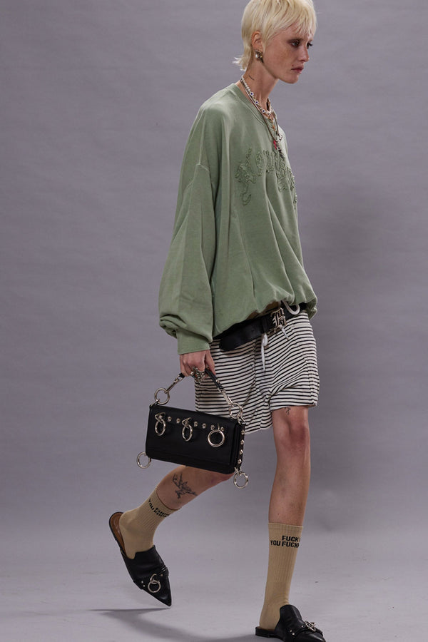 R13 NEW YORK BALLOON CREWNECK Light Olive
