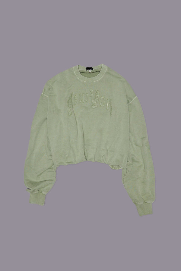 R13 NEW YORK BALLOON CREWNECK Light Olive