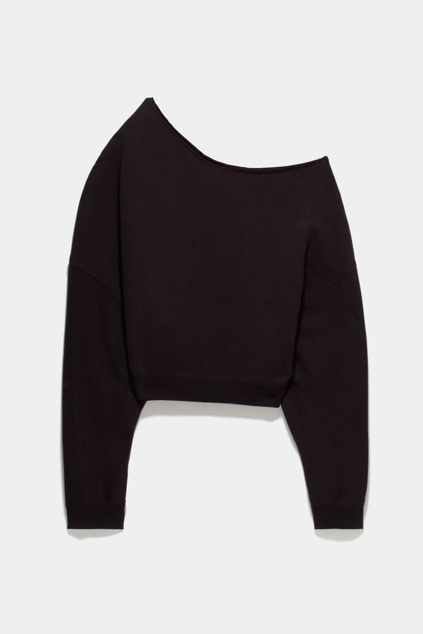 R13 OFF SHOULDER PATTI SWEATSHIRT Black