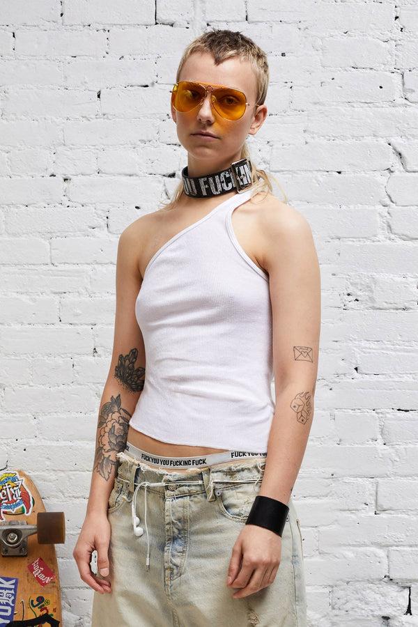 r13 ONE-SHOULDER TANK white