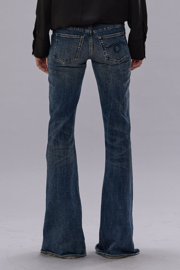 R13 OVERFLOW BOY FLARE Mire Blue Stretch