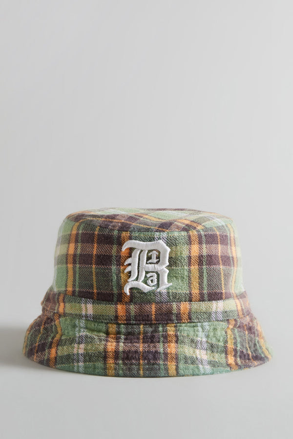 r13 PLAID BUCKET HAT green