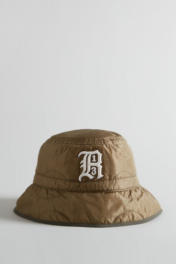 r13 QUILTED BUCKET HAT olive surplus