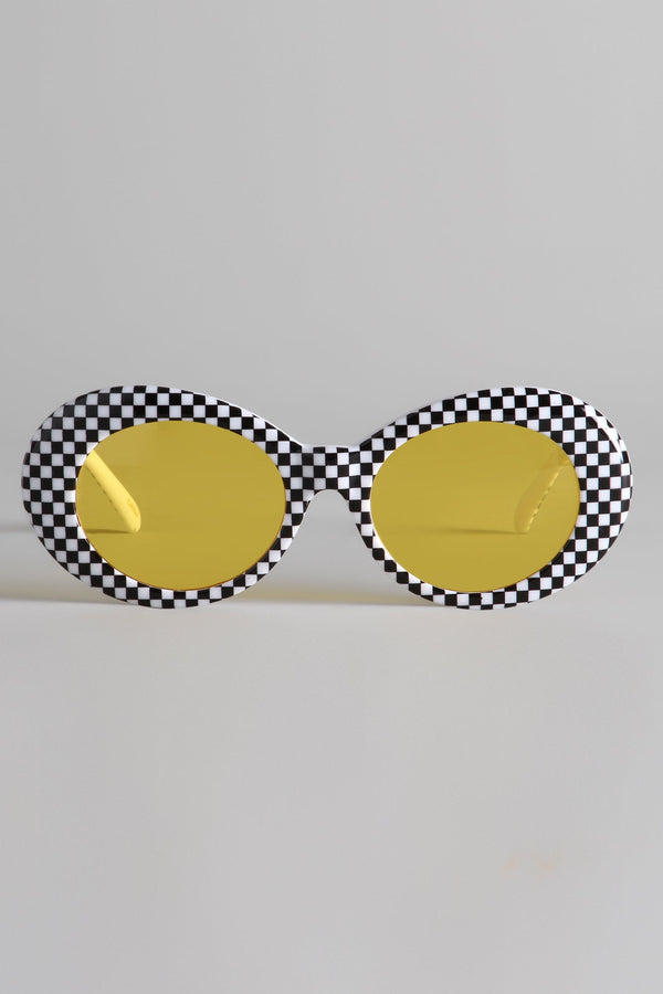 r13 R13 SUNGLASSES checker and yellow