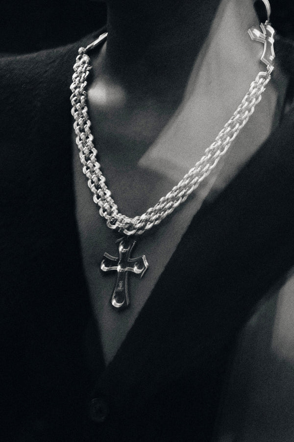 r13 R13 x VEERT CROSS-LINK CHAIN silver grey steel