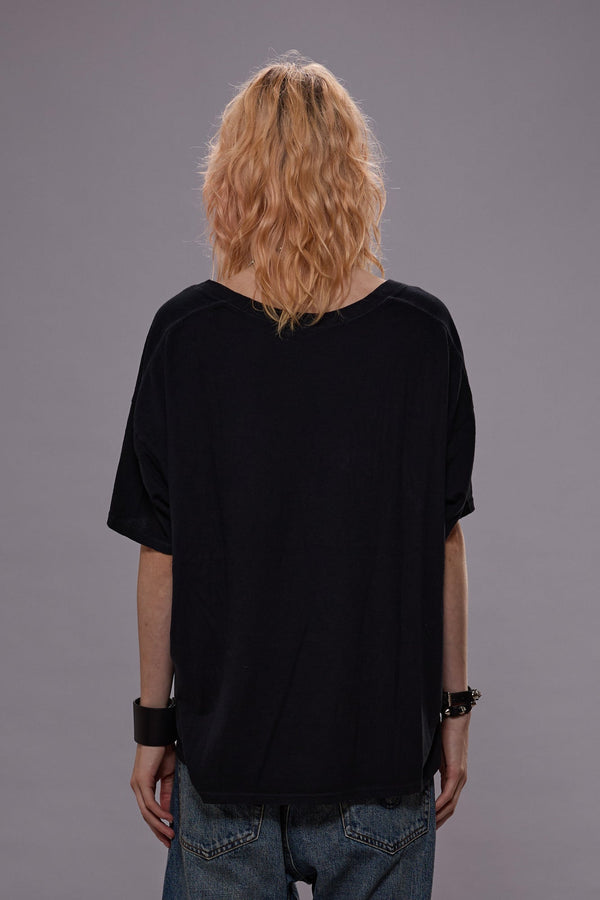 R13 RELAXED CASHMERE V-NECK Black