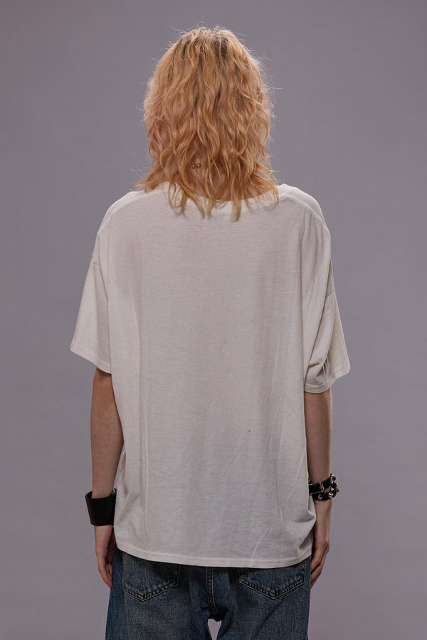 R13 RELAXED CASHMERE V-NECK White