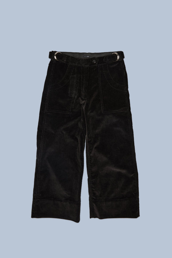 R13 RELAXED CROPPED WORK PANT Black