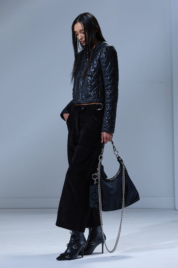 r13 RELAXED CROPPED WORK PANT black