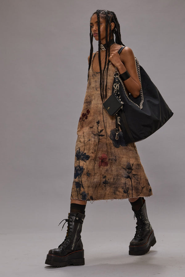 R13 REVERSIBLE TANK DRESS Plaid With Khaki Floral