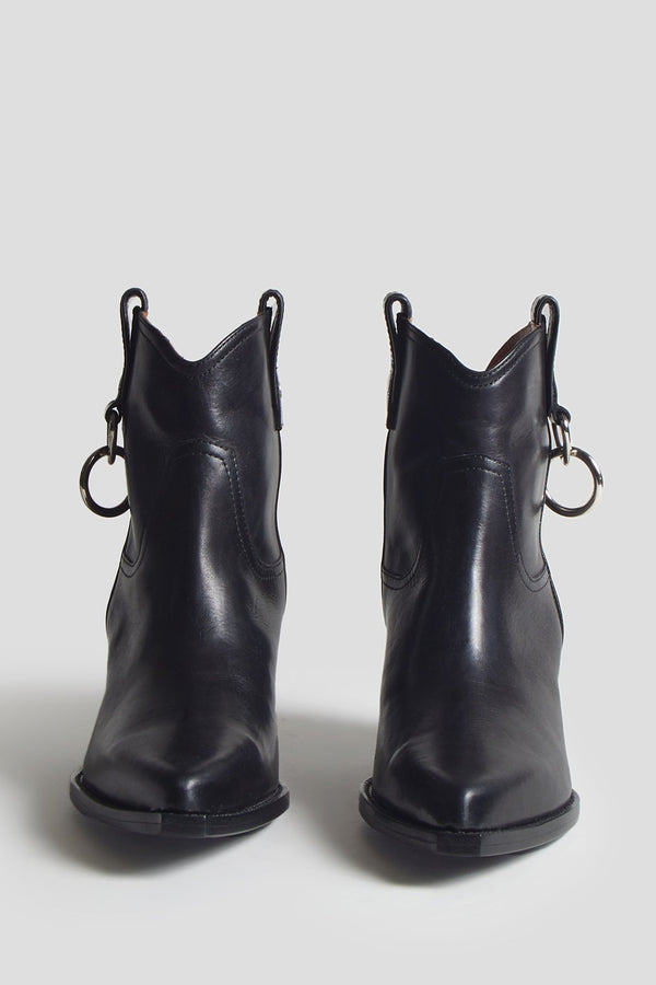 R13 RINGED ANKLE COWBOY BOOT Black