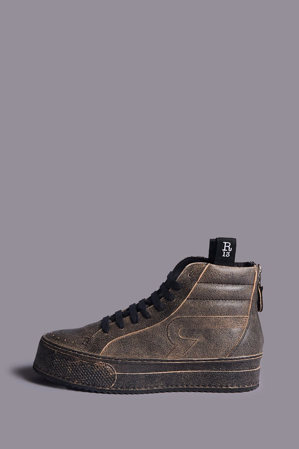 r13 ROGUE SNEAKER distressed black