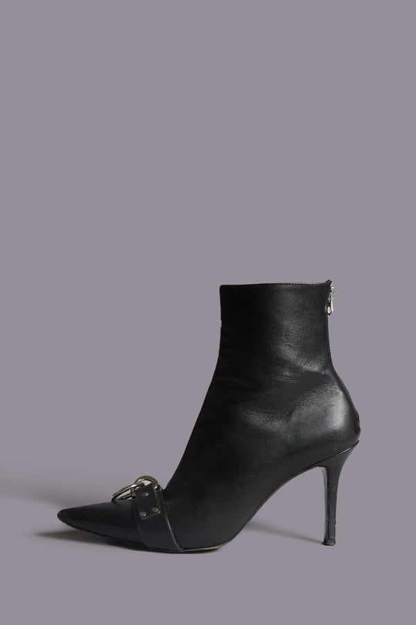 r13 SID HEELED HARNESS BOOT black