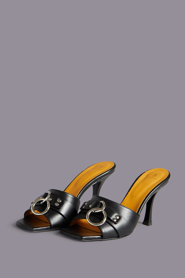 R13 SID HEELED HARNESS SLIDE Black