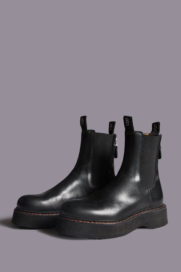R13 SINGLE STACK CHELSEA BOOT Black