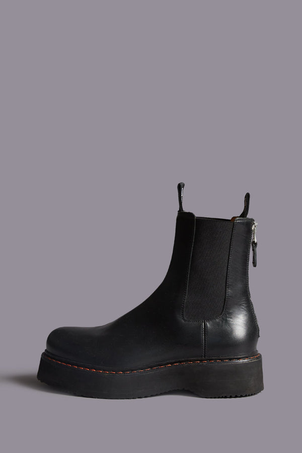 r13 SINGLE STACK CHELSEA BOOT black