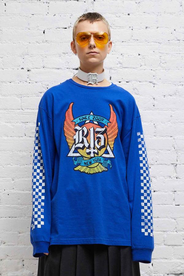 R13 SKATE LONG SLEEVE T Blue