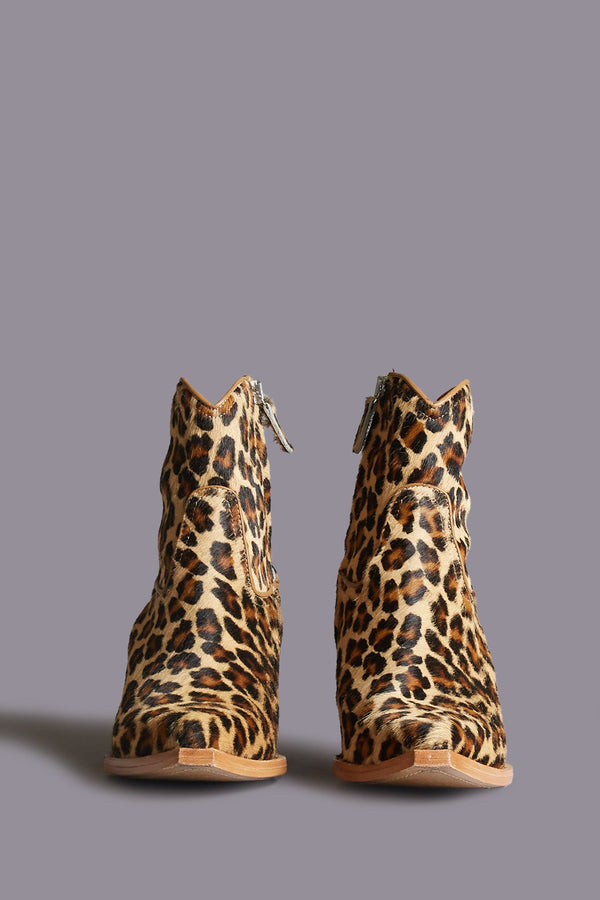 R13 SKINNY ANKLE COWBOY BOOT Leopard
