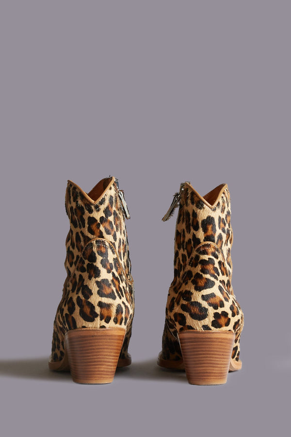 R13 SKINNY ANKLE COWBOY BOOT Leopard