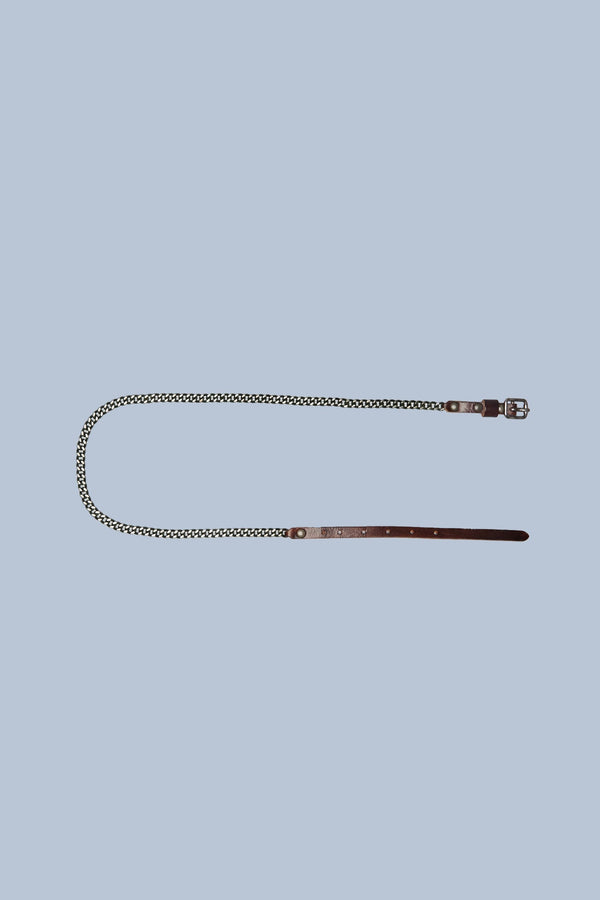 r13 SKINNY CHAIN BELT brown