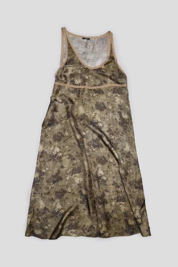 R13 TAPED TANK DRESS Olive Floral