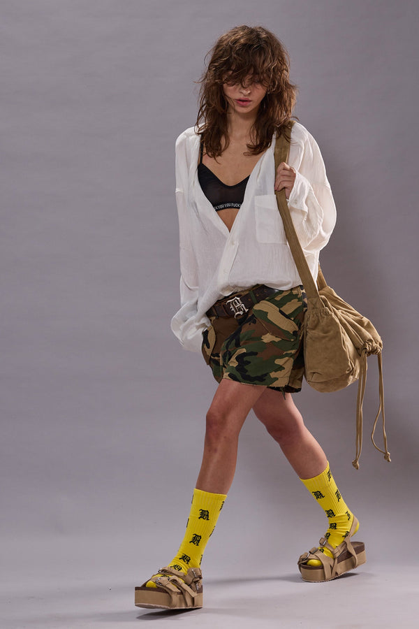 R13 TWISTED NECK SHIRT White