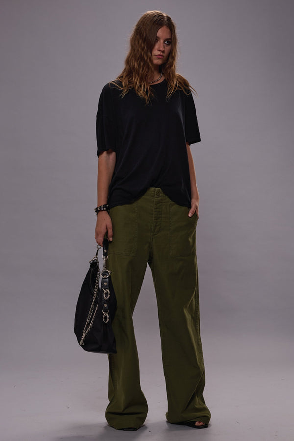 R13 WIDE LEG UTILITY PANT Olive