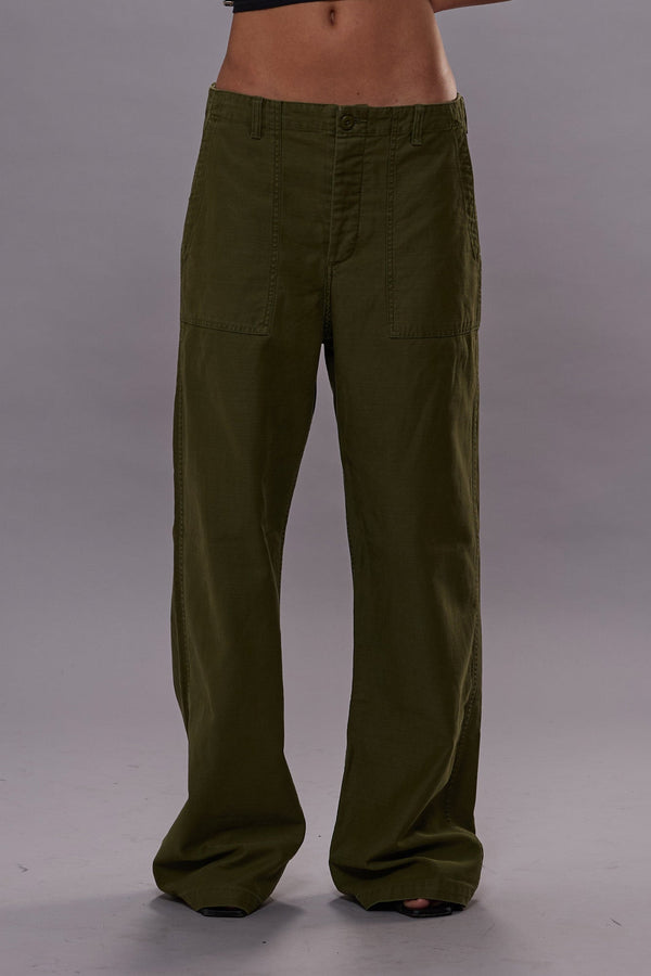 R13 WIDE LEG UTILITY PANT Olive